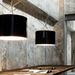 FLOS Ray S Hängeleuchte, Schwarz