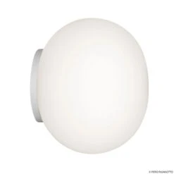 FLOS Mini Glo-Ball Mirror Wandleuchte, Weiß