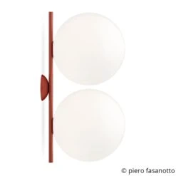FLOS IC C/W2 Double Wandleuchte Rot Ø 30 Cm