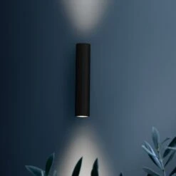 FLOS Flauta Spiga 1 Außenwandlampe, 2.700K Schwarz