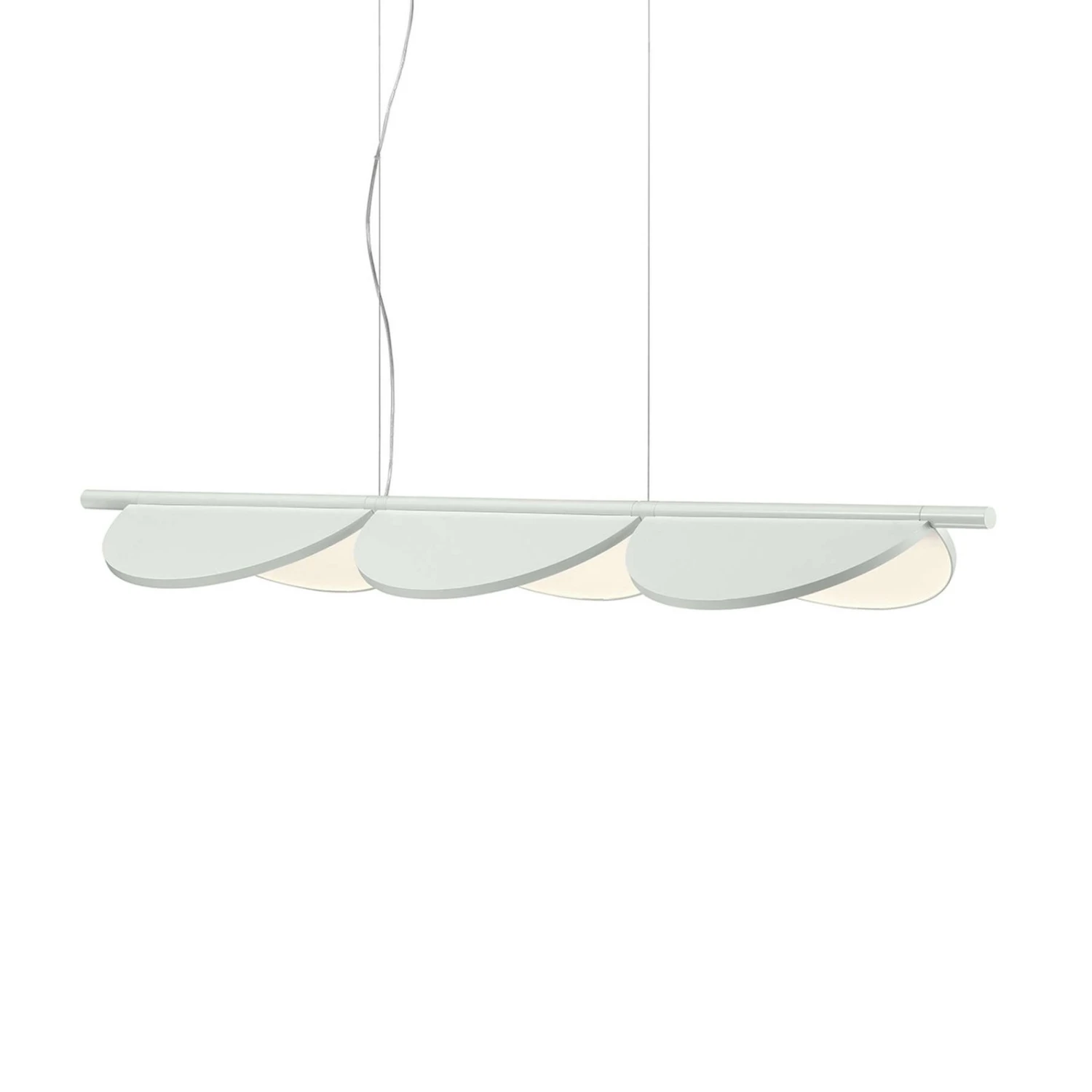 FLOS Almendra Linear LED-Hängelampe 3fl, Weiß 1 FLOS Almendra Linear LED-Hängelampe 3fl, Weiß