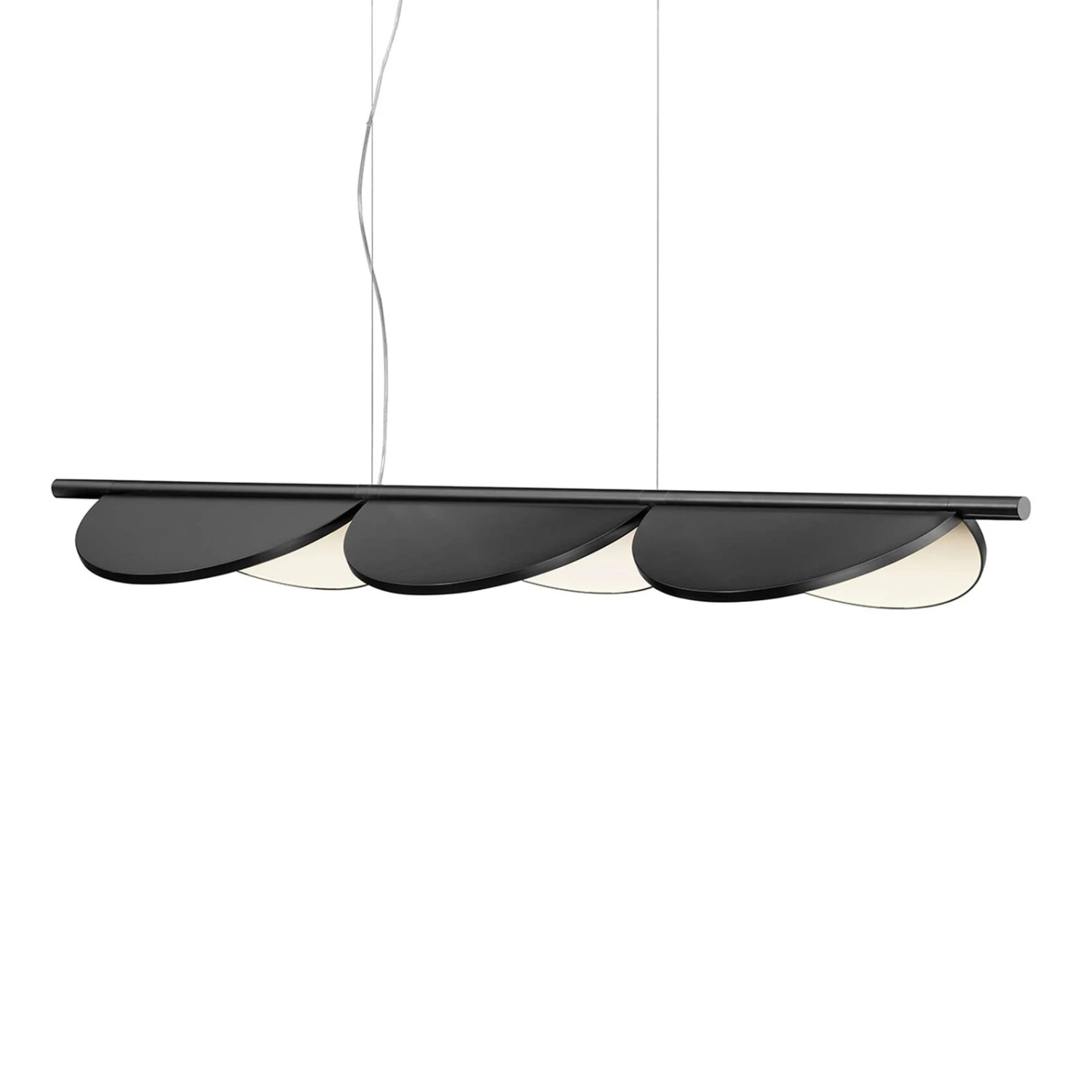 FLOS Almendra Linear LED-Hängelampe 3fl, Anthrazit 1 FLOS Almendra Linear LED-Hängelampe 3fl, Anthrazit