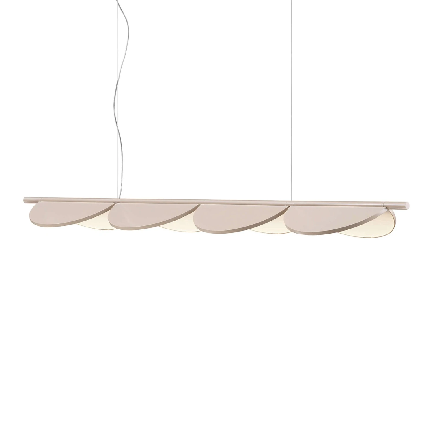 FLOS Almendra Linear LED-Hängelampe 4fl, Rosa 1 FLOS Almendra Linear LED-Hängelampe 4fl, Rosa