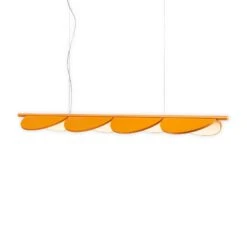 FLOS Almendra Linear LED-Hängelampe 4fl, Ocker