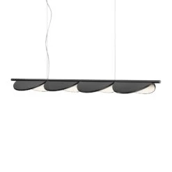 FLOS Almendra Linear LED-Hängelampe 4fl, Anthrazit
