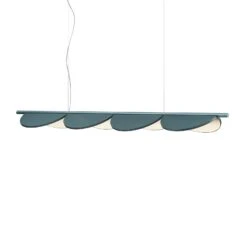 FLOS Almendra Linear LED-Hängelampe 4fl, Blau