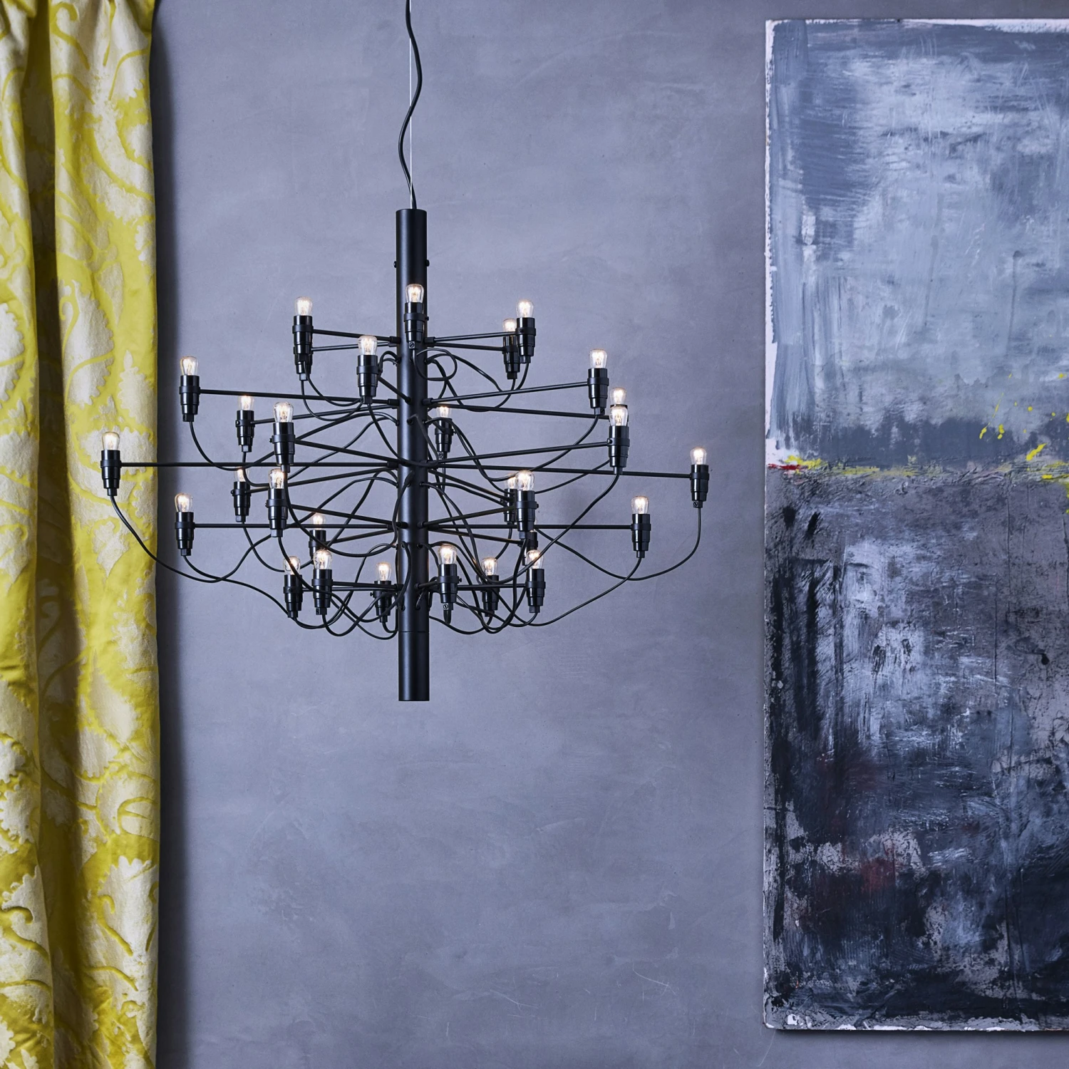 Flos 2097/30 Sarfatti Kronleuchter LED, Schwarzmatt 2 Flos 2097/30 Sarfatti Kronleuchter LED, Schwarzmatt – Bild 2