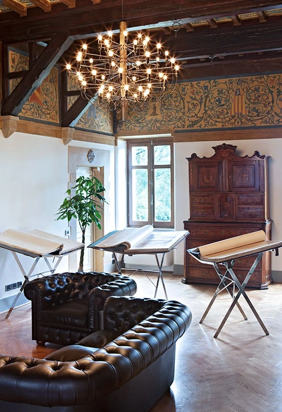 Flos 2097/30 Sarfatti Kronleuchter, Messing 2 Flos 2097/30 Sarfatti Kronleuchter, Messing – Bild 2