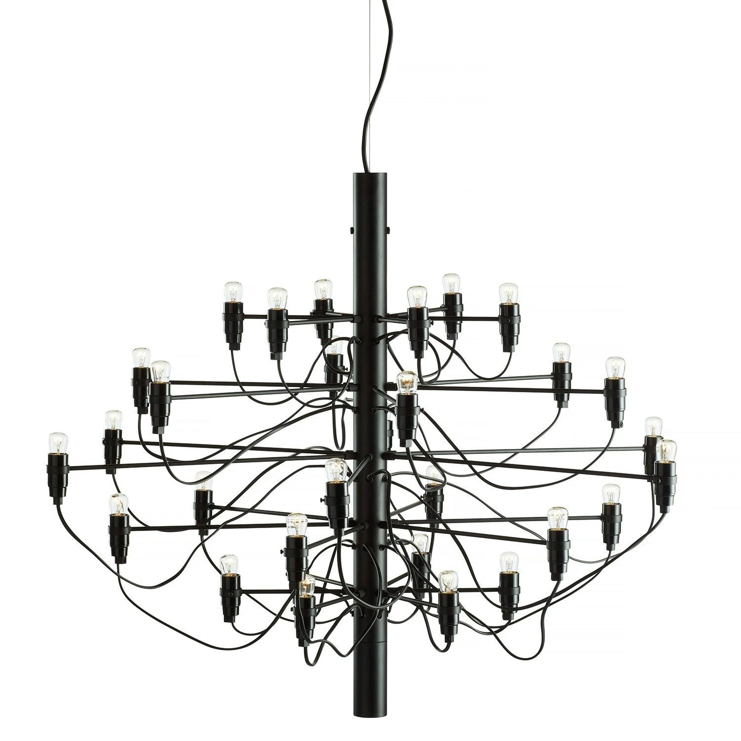 Flos 2097/50 Sarfatti Kronleuchter, Schwarz Matt 1 Flos 2097/50 Sarfatti Kronleuchter, Schwarz Matt