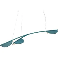 Flos Almendra Organic Y Long S3 Hängelampe, Bay Blue Metallized