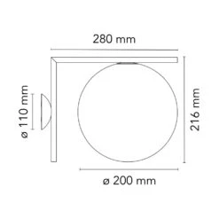 Flos IC Lights C/W1 Decken/Wandleuchte, Schwarz -Flos Verkaufsgeschäft flos ic lights c w1 decken wandleuchte chrom 1 2