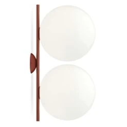 Flos Ic Lights C/W2 Double Wandleuchte, Burgundy