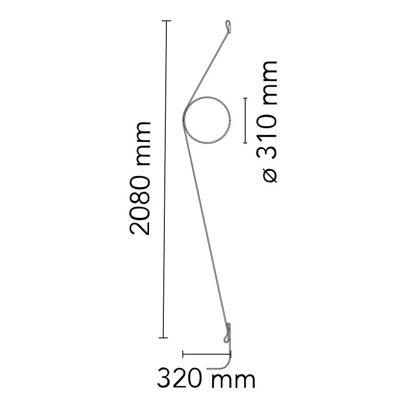 Flos Wirering Wall Lamp, Grey Cable/Gold Ring 3 Flos Wirering Wall Lamp, Grey Cable/Gold Ring – Bild 3