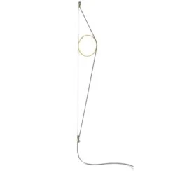 Flos Wirering Wall Lamp, Grey Cable/Gold Ring