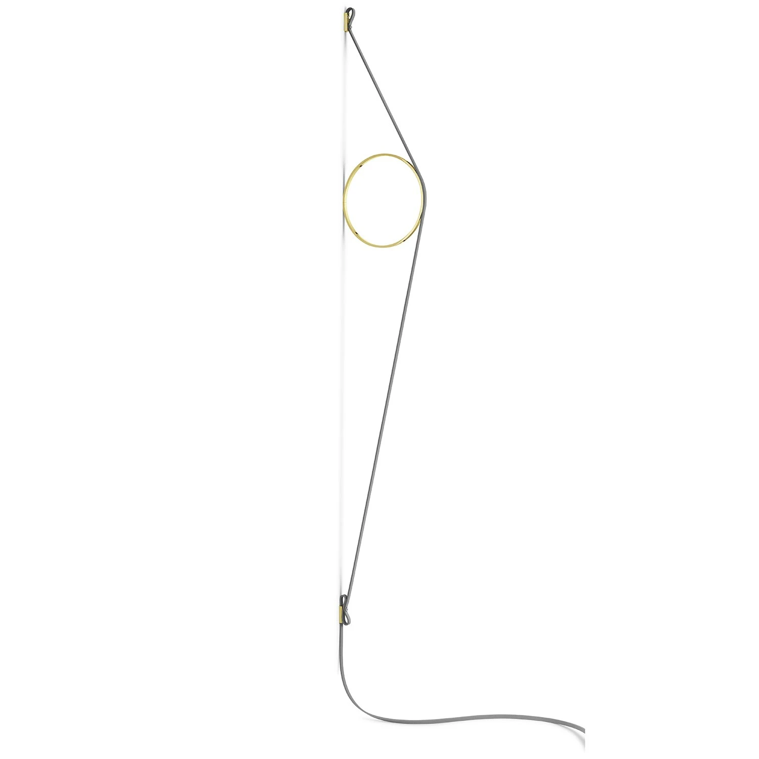 Flos Wirering Wall Lamp, Grey Cable/Gold Ring 1 Flos Wirering Wall Lamp, Grey Cable/Gold Ring