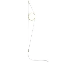Flos Wirering Wall Lamp, White Cable/Gold Ring